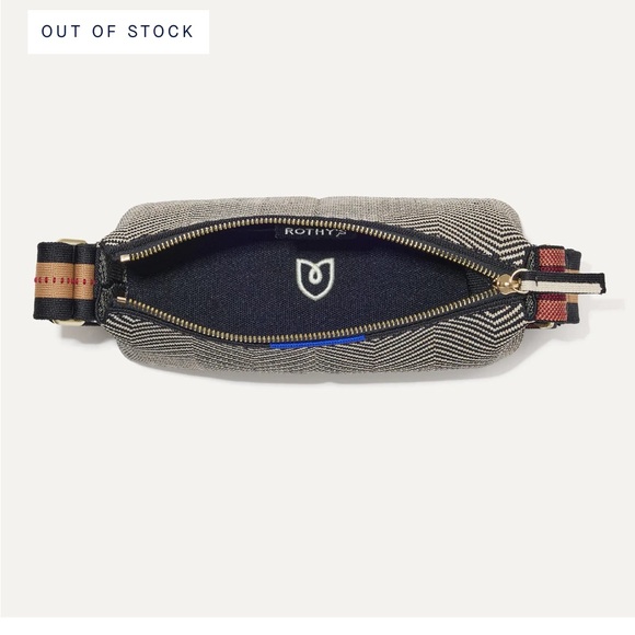 Rothy’s The Casual Crossbody in Dark Mist Stylish Chevron Patterned Shoulder Bag - Picture 5 of 16